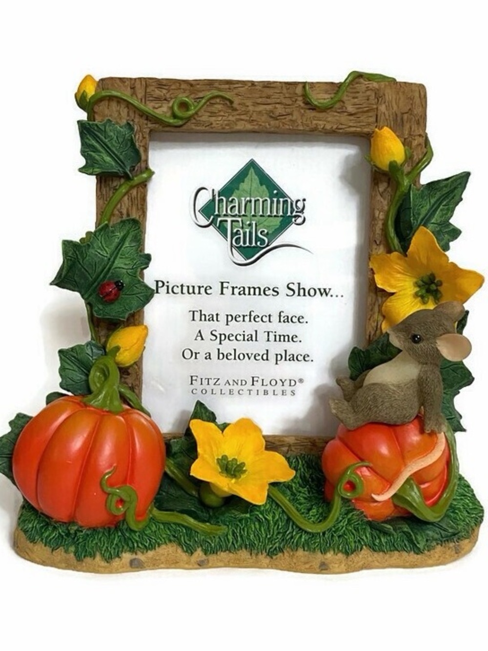 Fitz and Floyd Charming Tails “Pumpkin Harvest” Fall Photo Frame - NIB